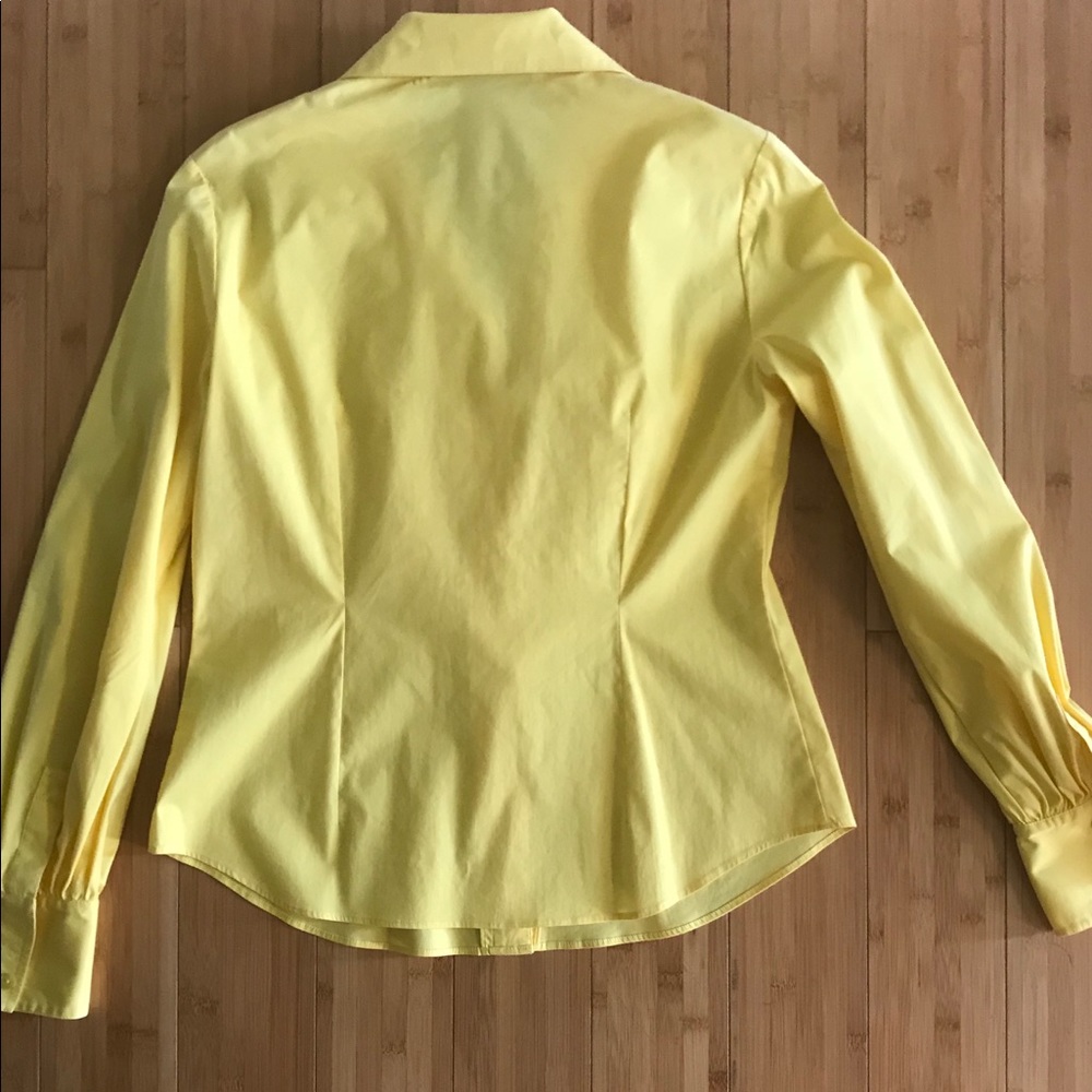 Lafayette 148 Yellow ruffle, button down shirt - Picture 5 of 6